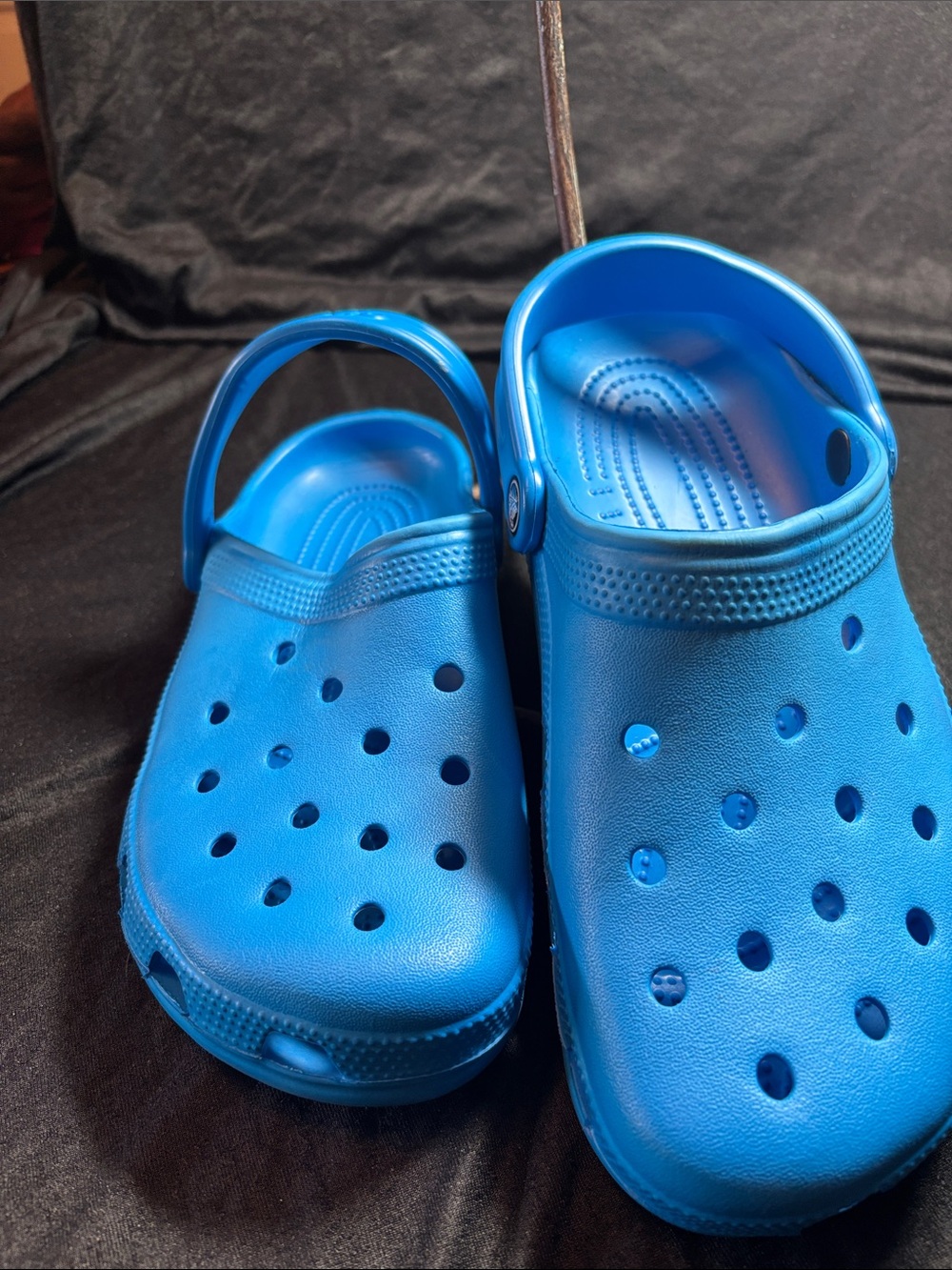 Women Blue Slip-On Crocs Clogs with Heel Strap